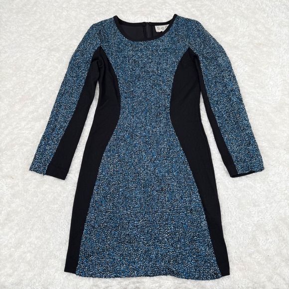 Sea New York Dresses & Skirts - SEA New York Women's 2 Tweed Sheath Dress Long Sleeve Career Wear Blue Black